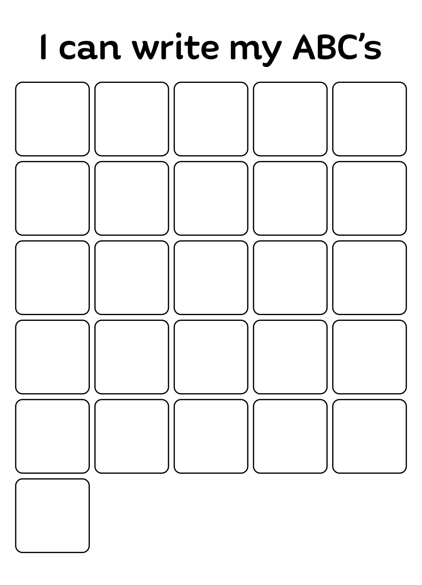 Blank Abc Chart Printable Pdf