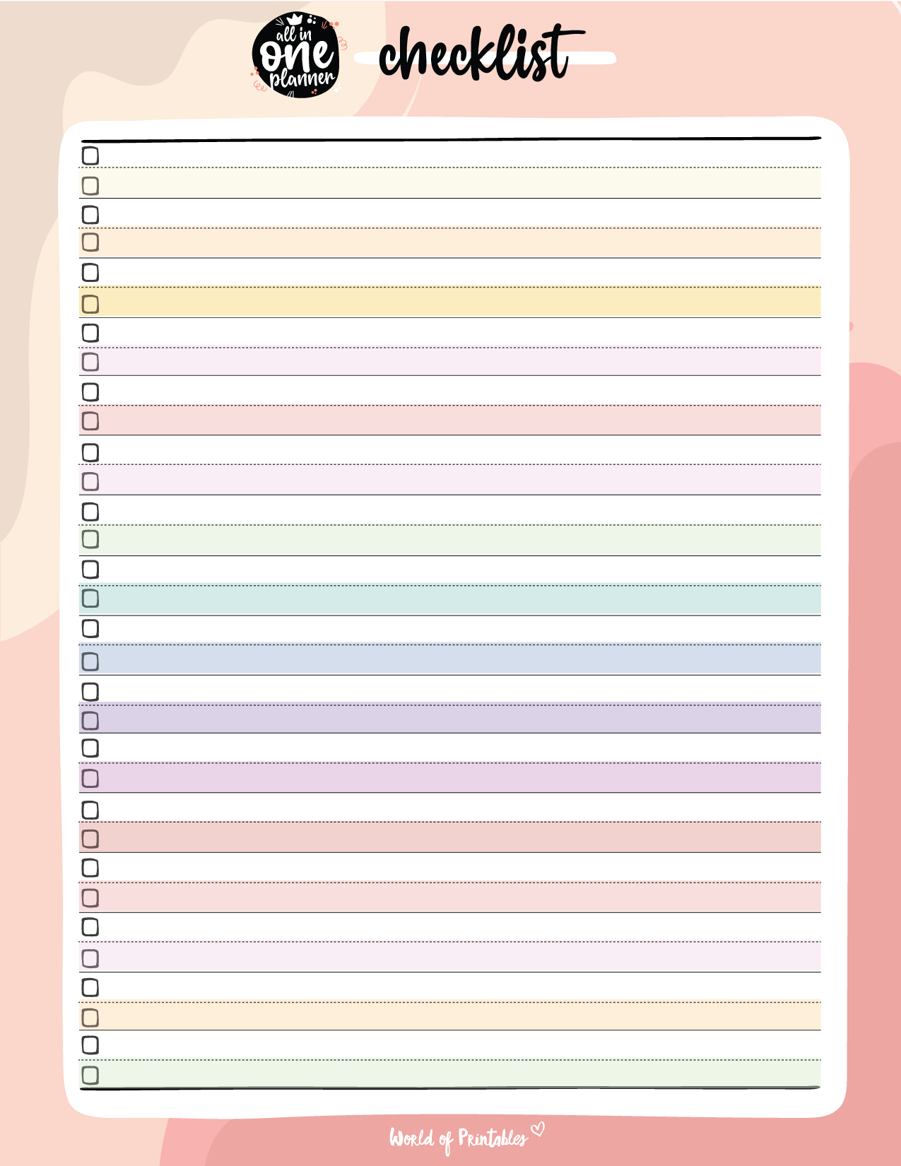 Blank Printable Checklist
