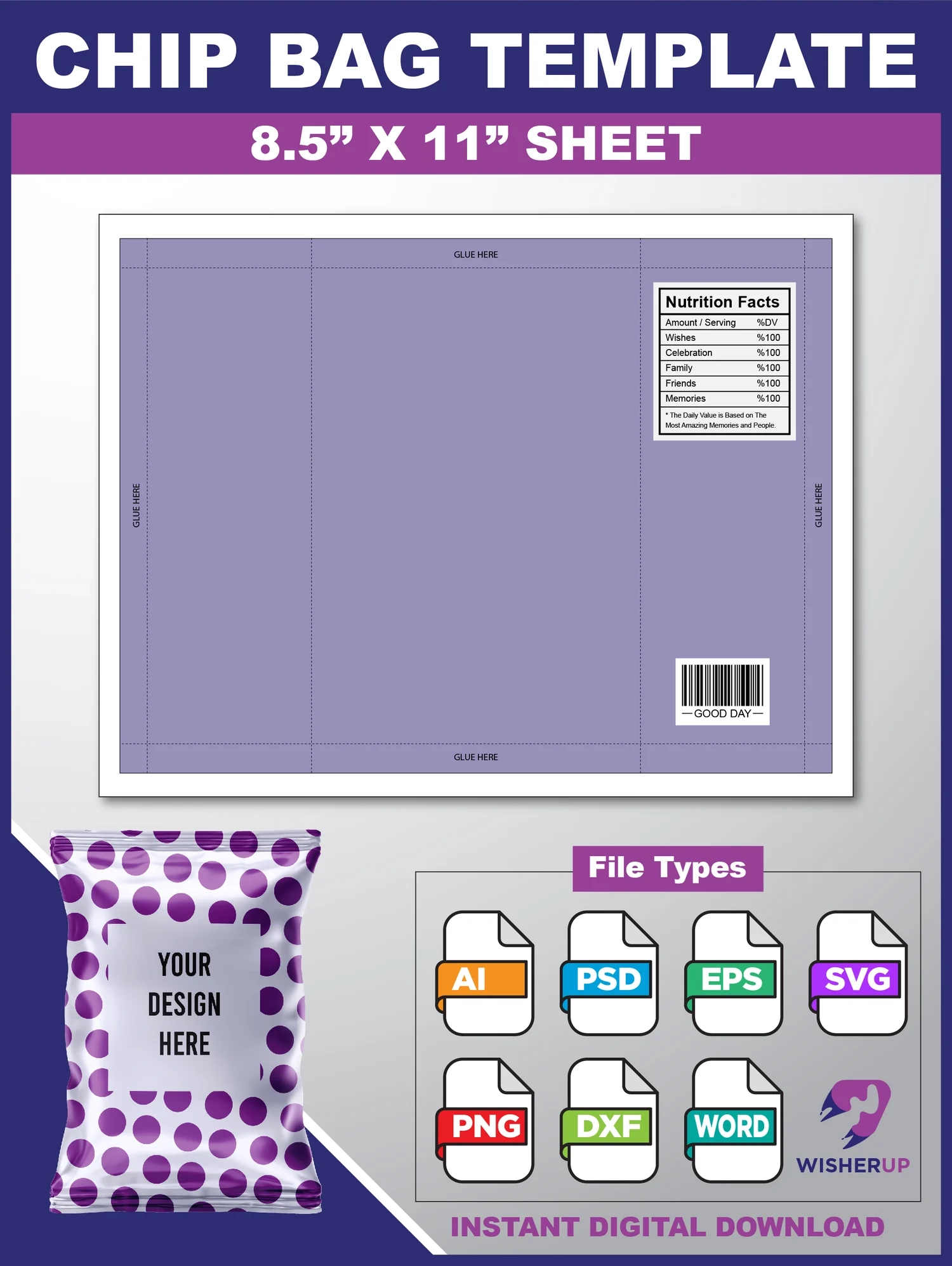 Blank Printable Chip Bags