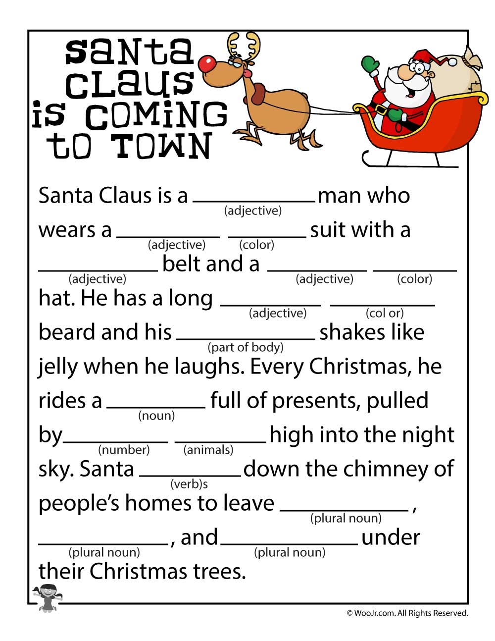 Christmas Ad Libs Fill In Word Game Printables Woo Jr Kids 