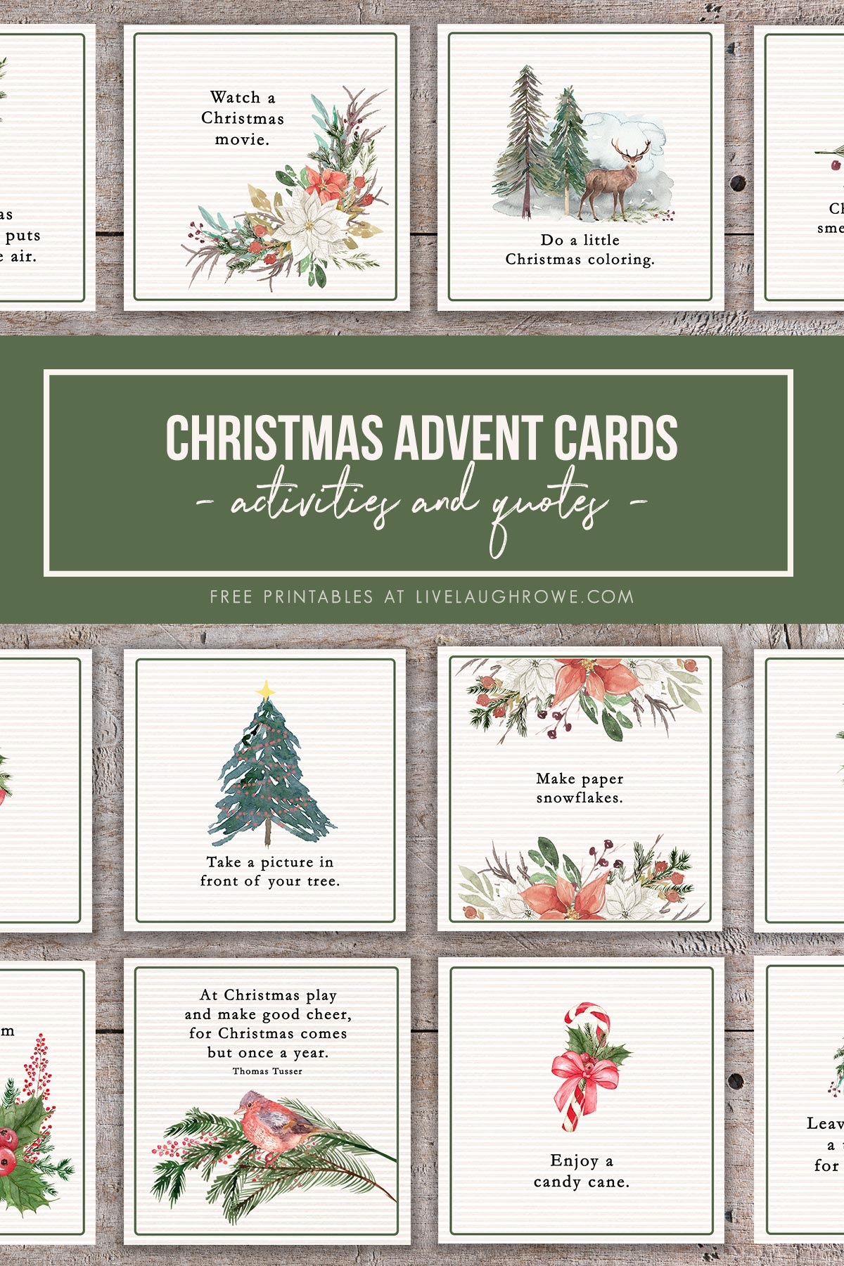 Christmas Advent Cards Activities Quotes Live Laugh Rowe