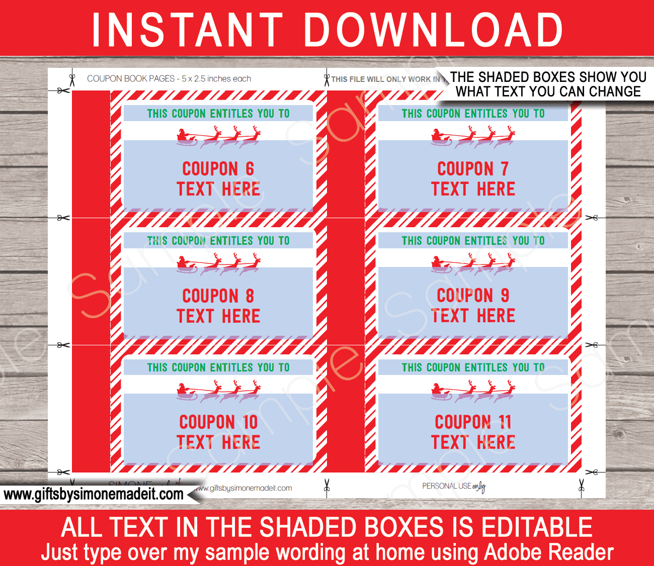 Printable Blank Christmas Coupons