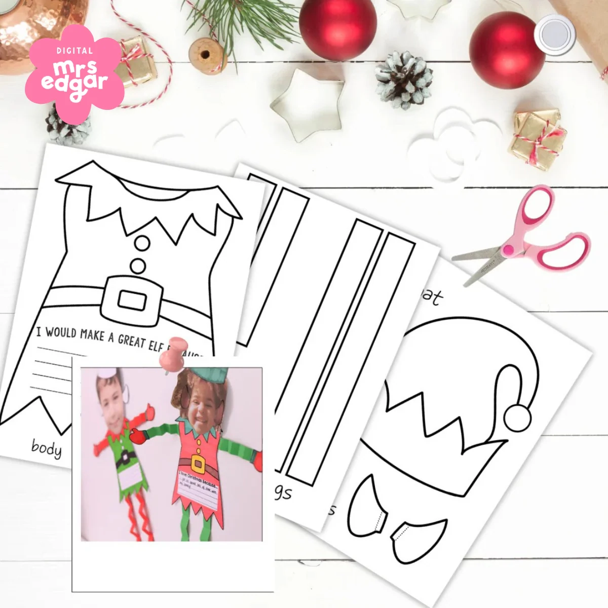 Blank Printable Christmas Elf Template