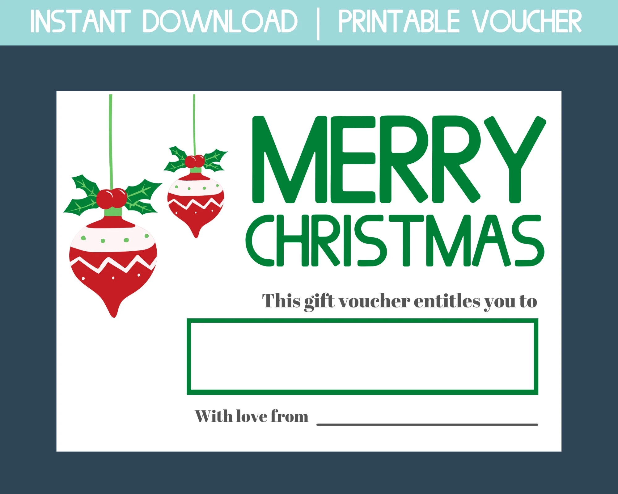 Christmas Gift Certificate Printable Printable Gift Card Blank 