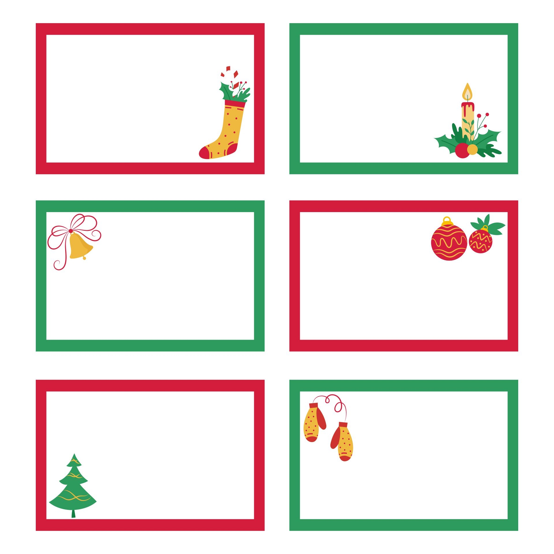 Christmas Note Cards Royalty Free Vector Image Worksheets Library