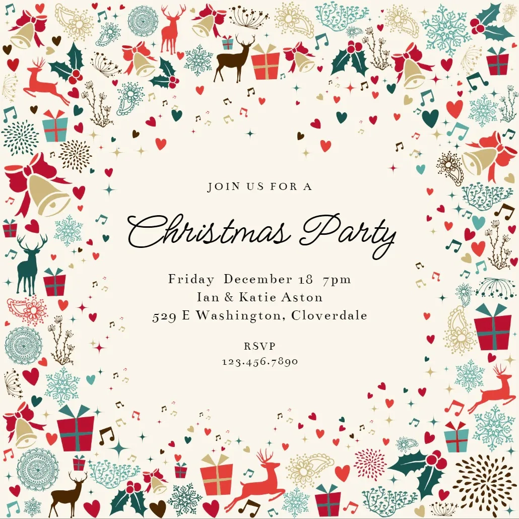 Free Blank Printable Christmas Invitations