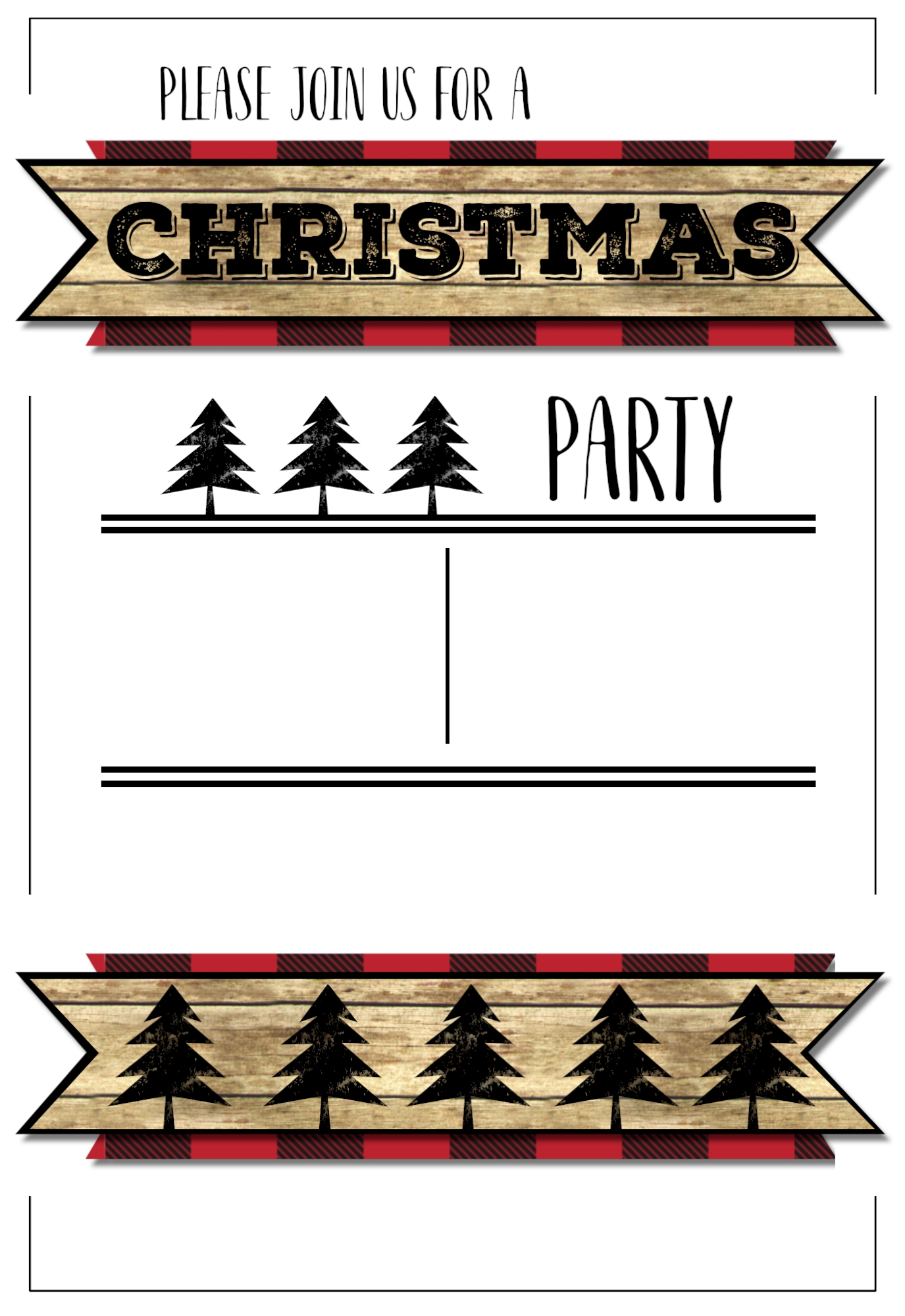 Blank Christmas Free Printable Invitations
