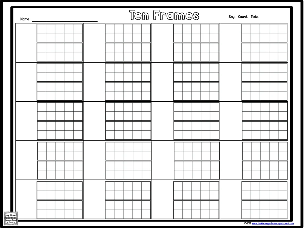 Christmas Ten Frame Cards Freebie The Kindergarten Smorgasboard 