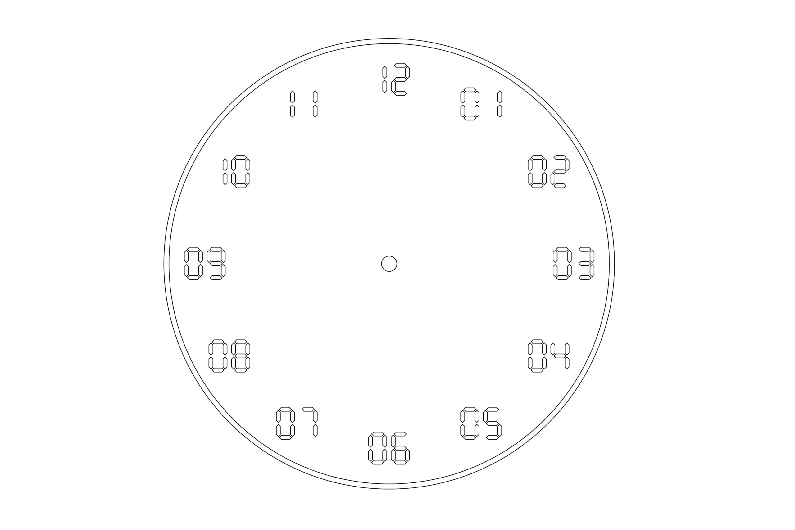 Clock Face 7 segment Style Numbers SVG Etsy