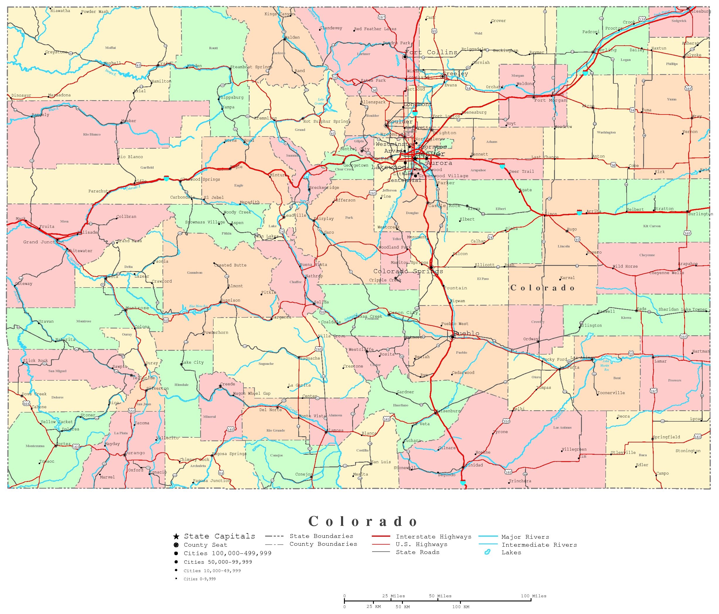 Blank Colorado Printable Map