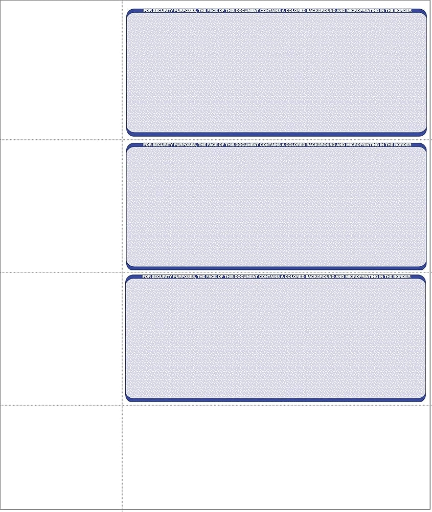 Computer Check Paper Blank Personal Wallet Checks 3 On A Page Compatible With Versa Check QuickBooks Quicken And Any Laser Printer 50 Sheets 