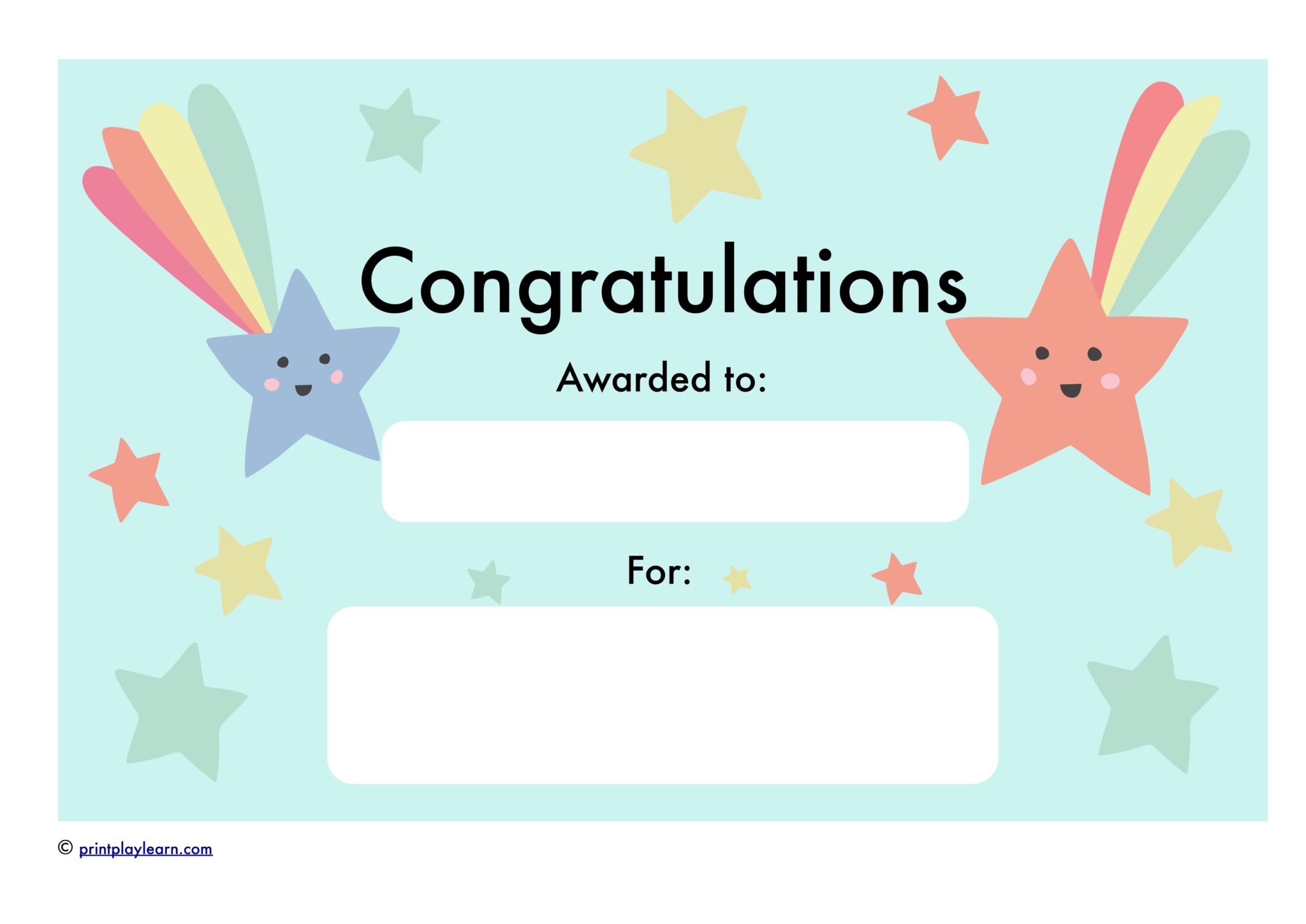 Congratulations Certificate Printable Teaching Resources Print 