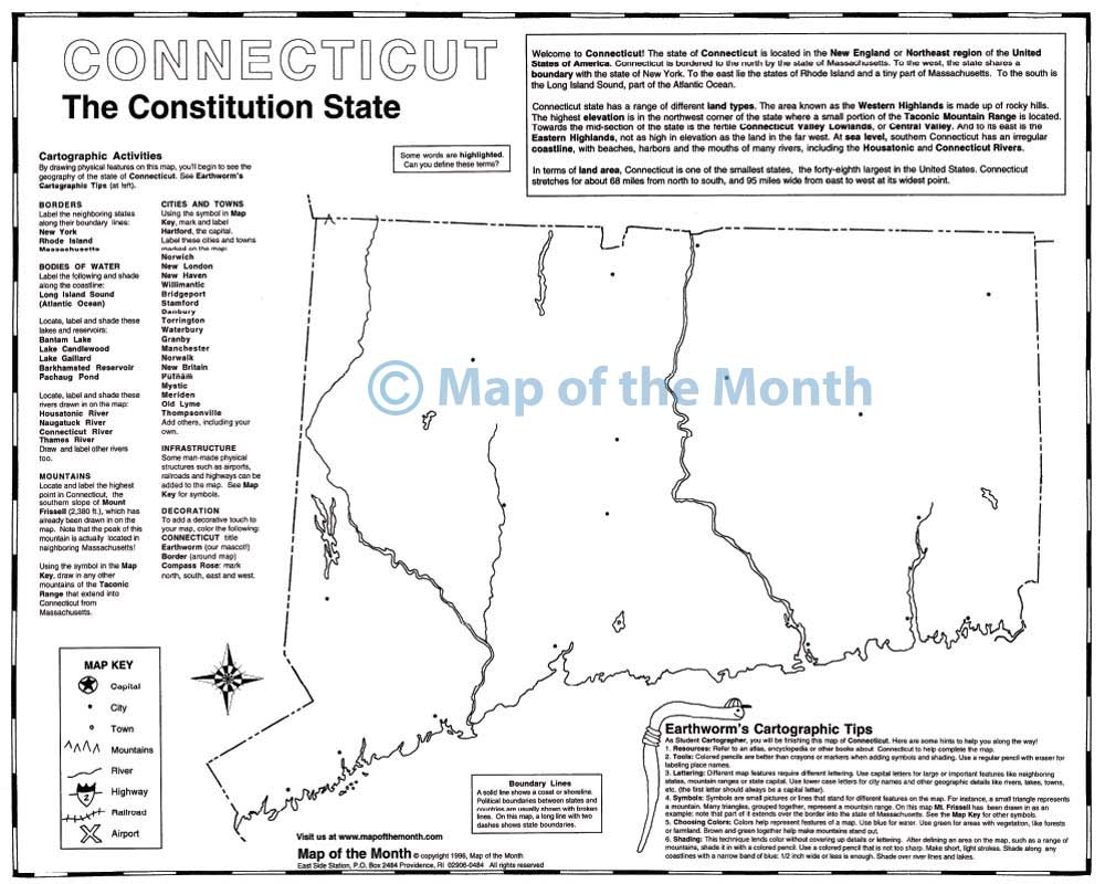 Blank Map Of Connecticut Printable