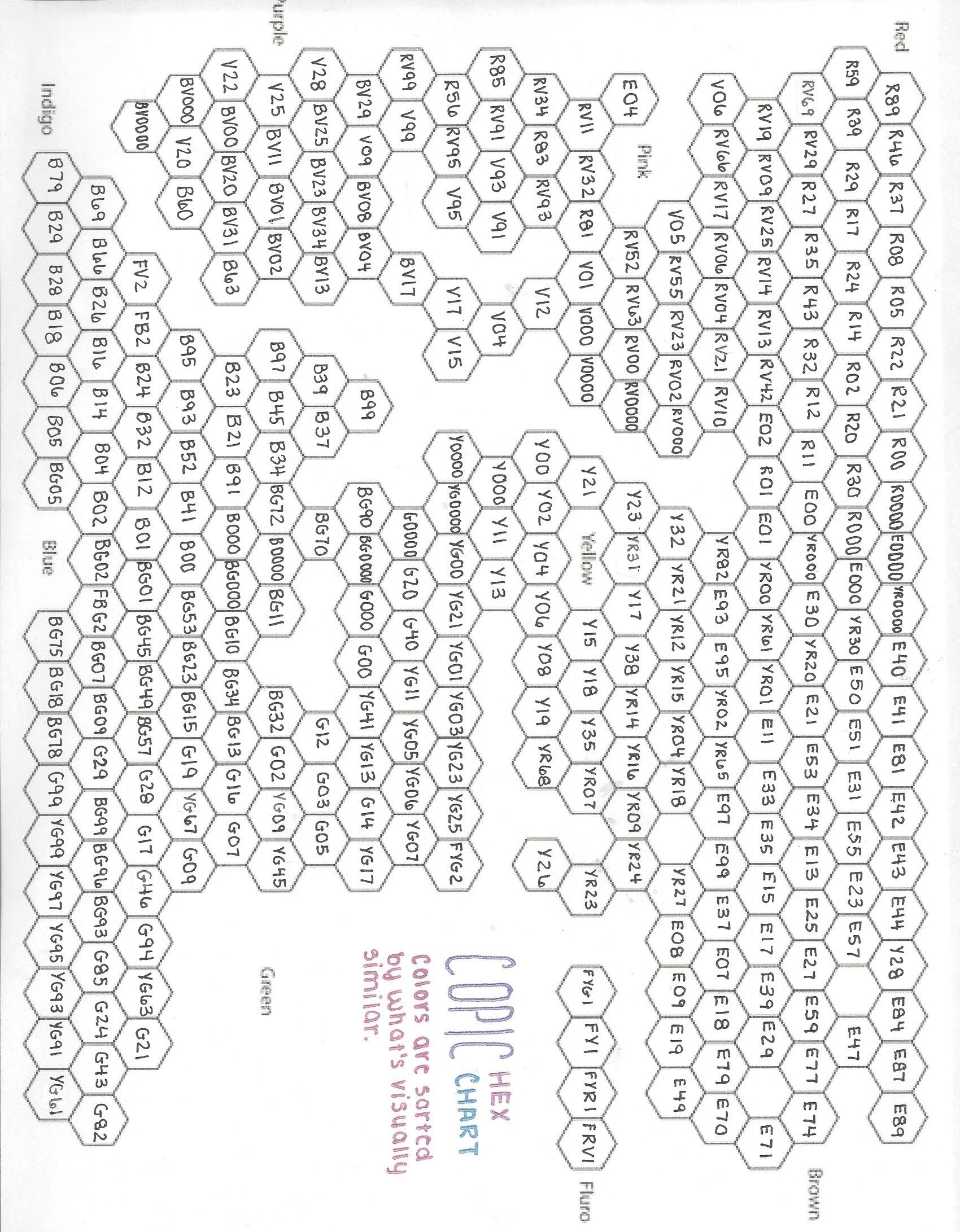 COPIC HEX CHART Not Sure How Long It ll Stay Up Get It While You 