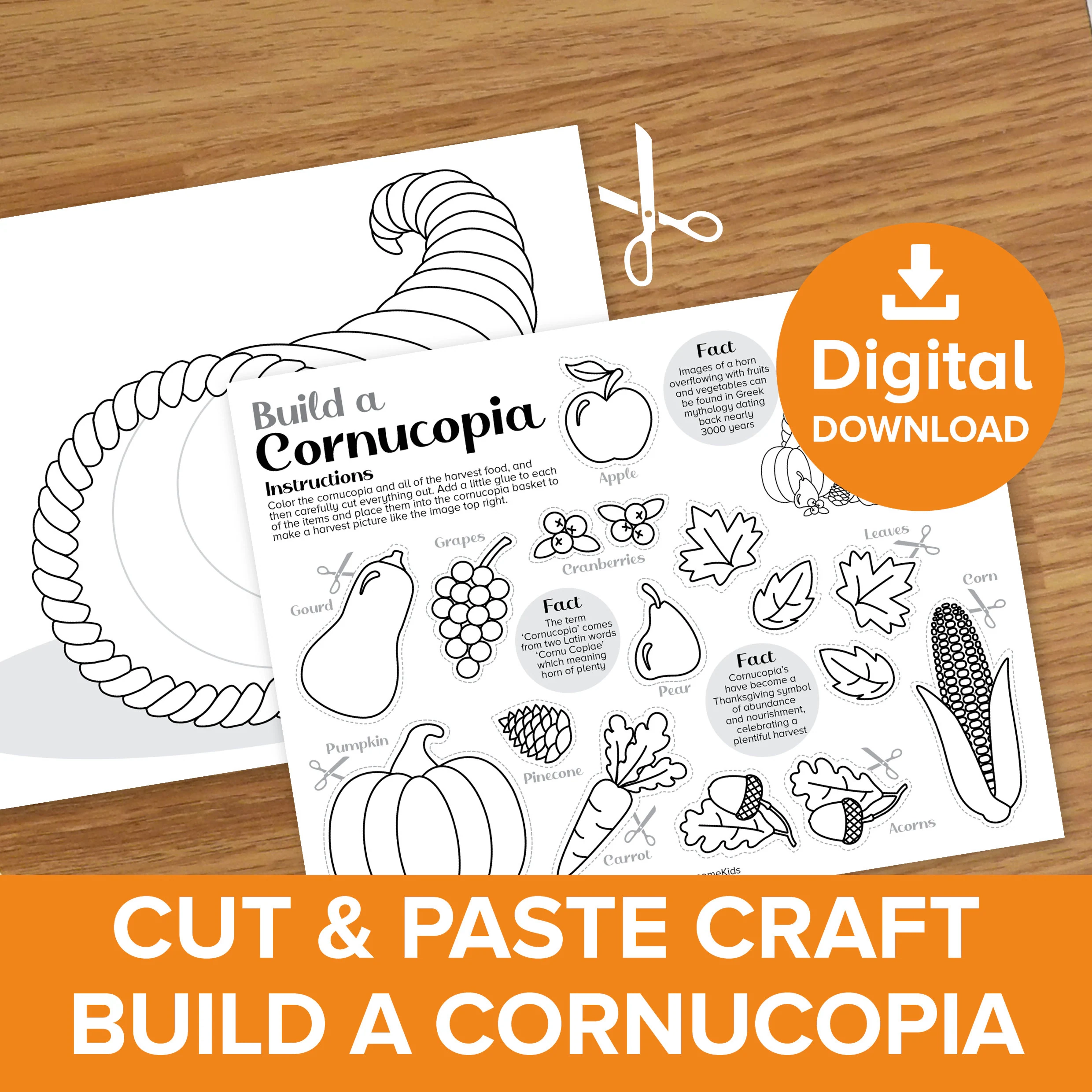 Cornucopia With Mouse Printable Blank