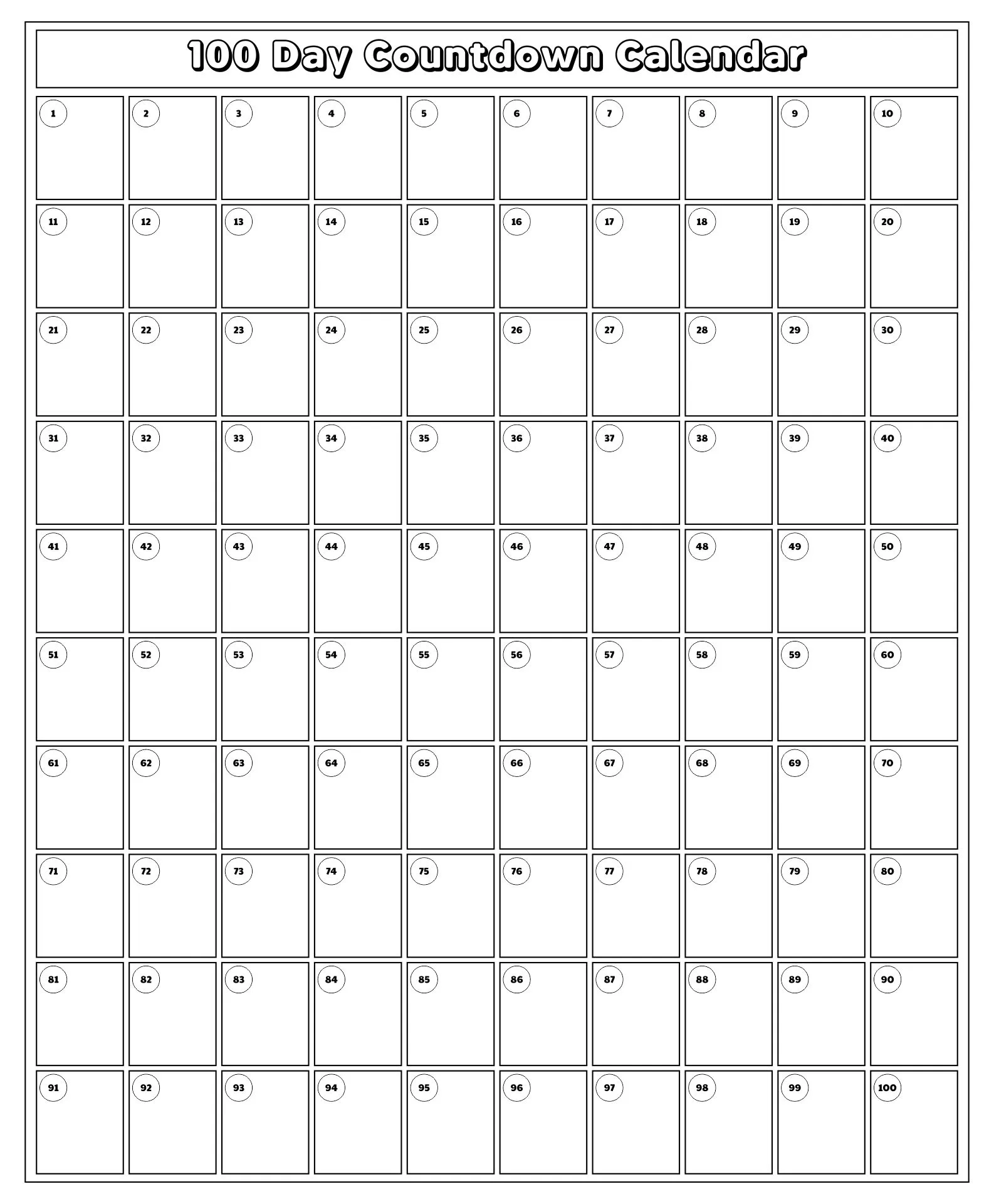 Countdown Printable Printable Party Favors