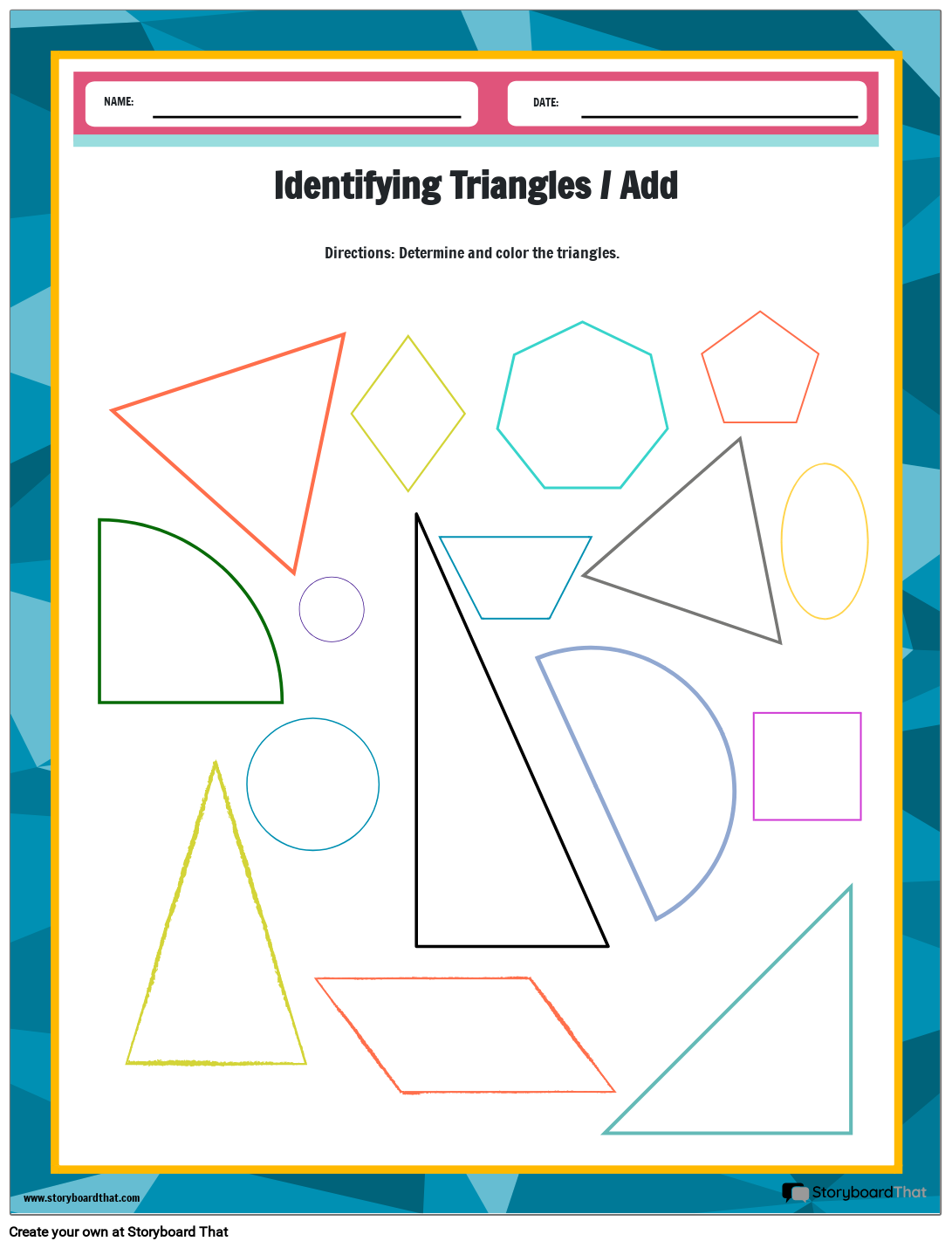 Printable Blank Shapes Template Triangle