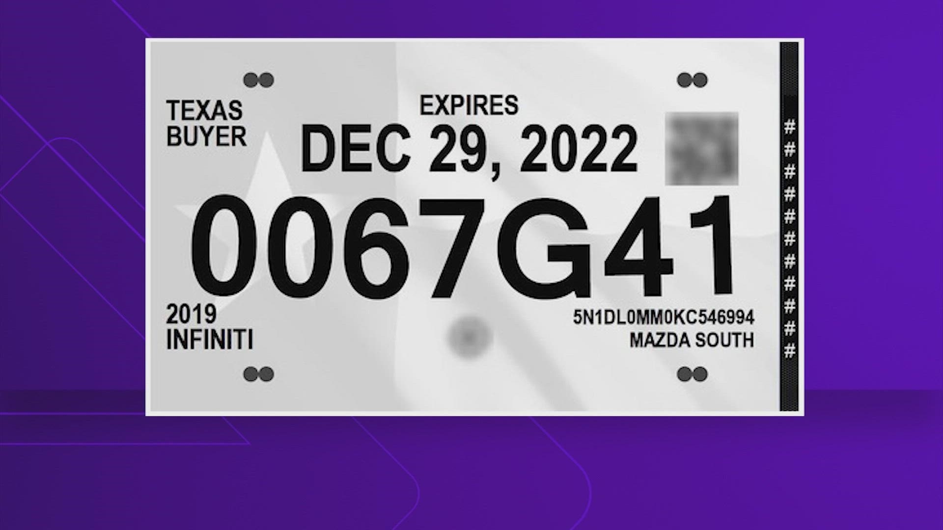 Printable Temporary License Plate Blank