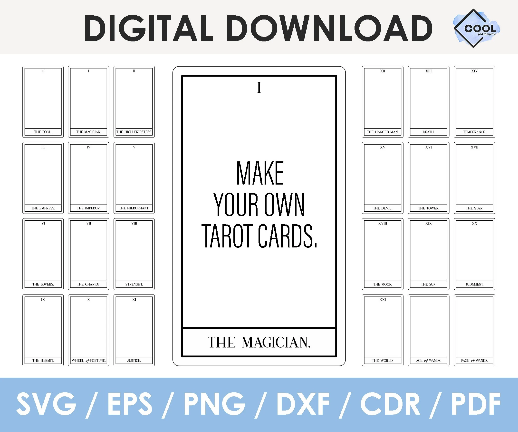 Printable Blank Tarot Card Template