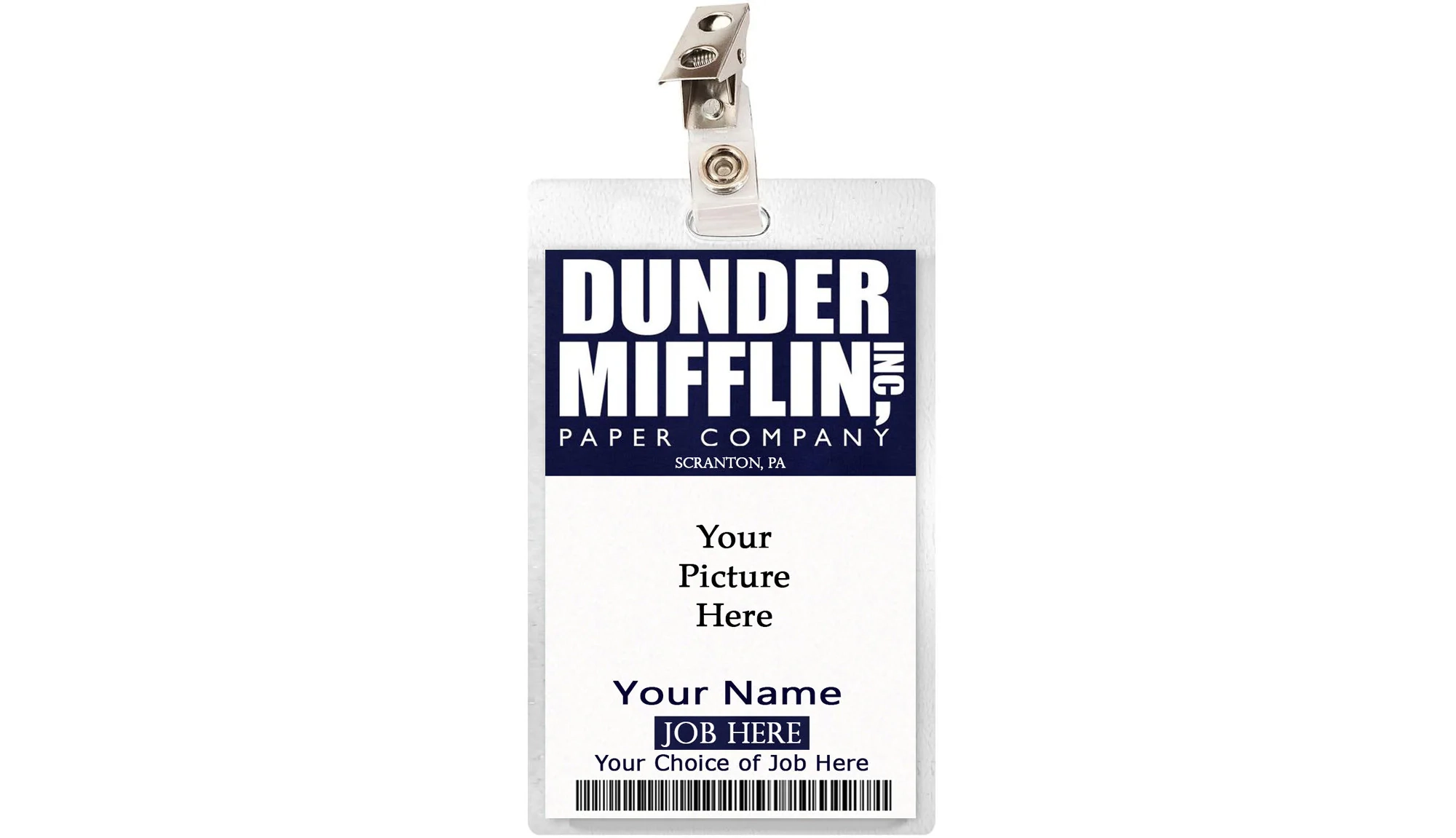 CUSTOM The Office Dunder Mifflin ID Badge Name Tag Cosplay Costume 