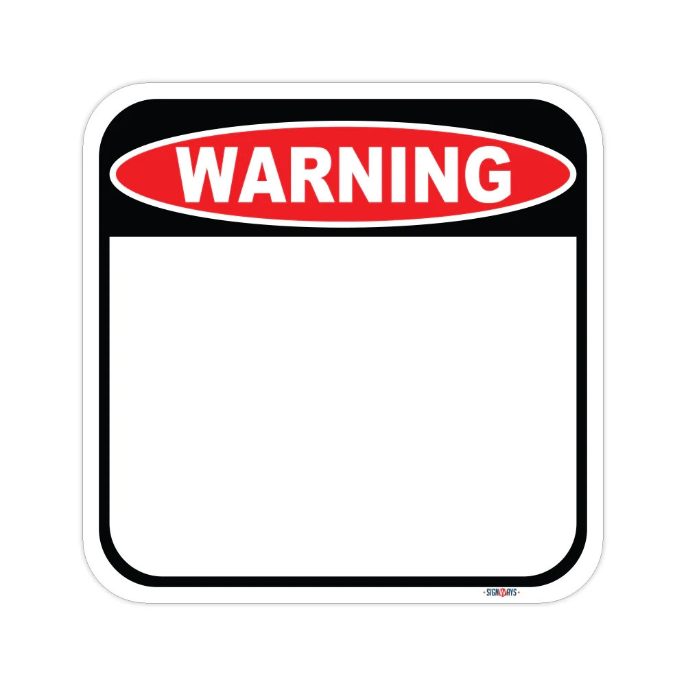 Printable Blank Signs B&W Caution