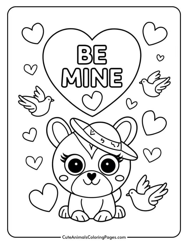 Cute Animal Valentine Coloring Pages 8 Free Printables Cute 