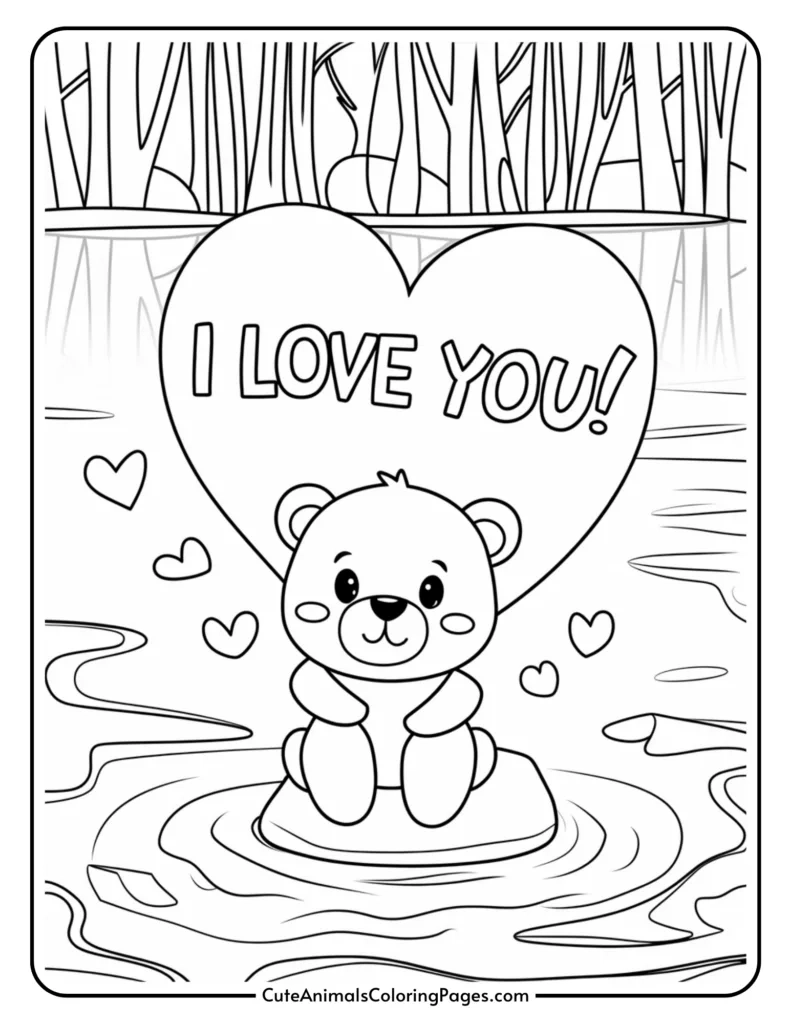 Cute Animal Valentine Coloring Pages 8 Free Printables Cute 