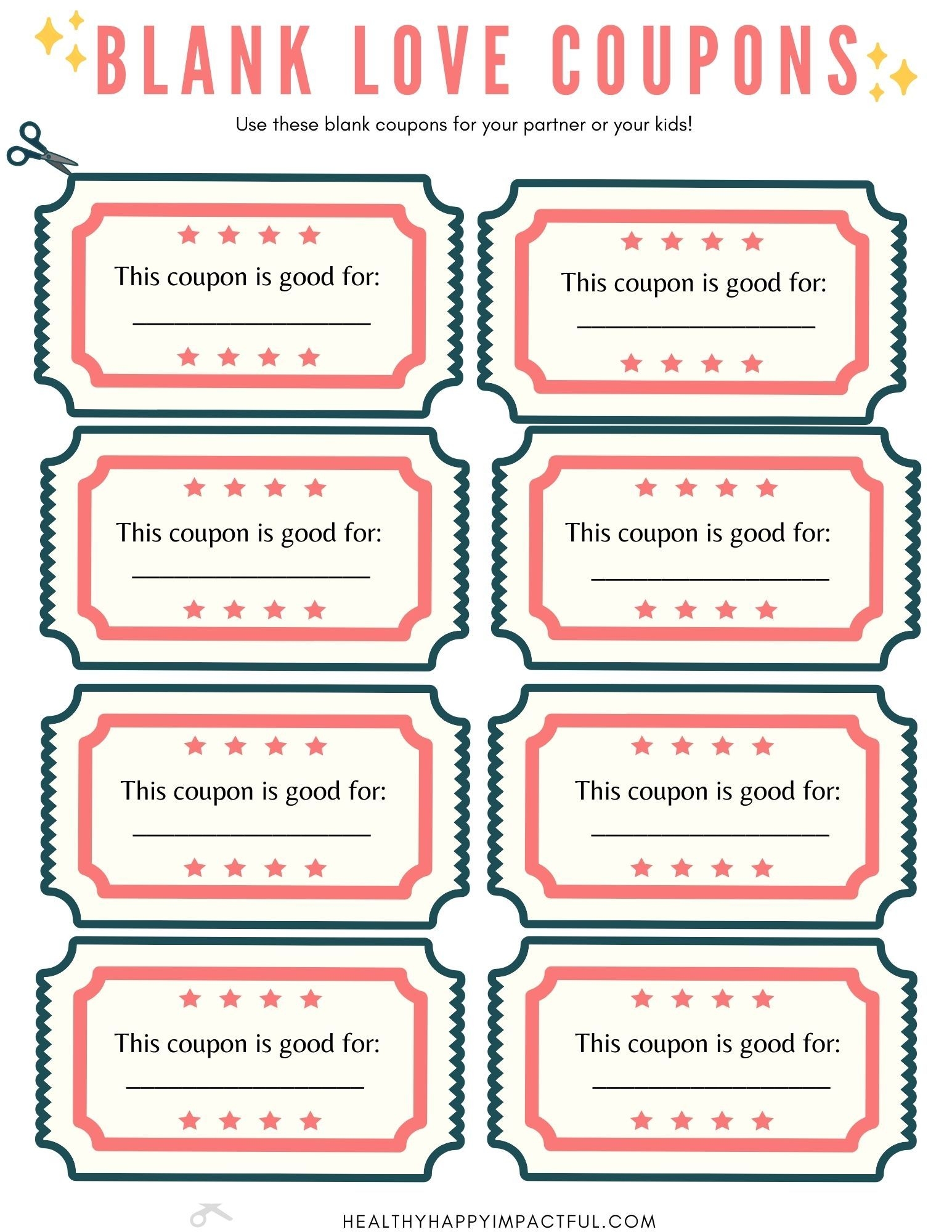 Blank Printable Coupons For Boyfriend