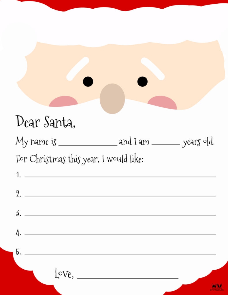 Printable Blank Santa List