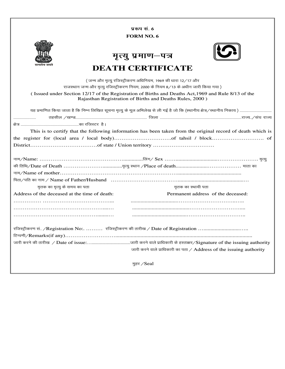 Death Certificate PDF Fill amp Edit Printable PDF Forms Online
