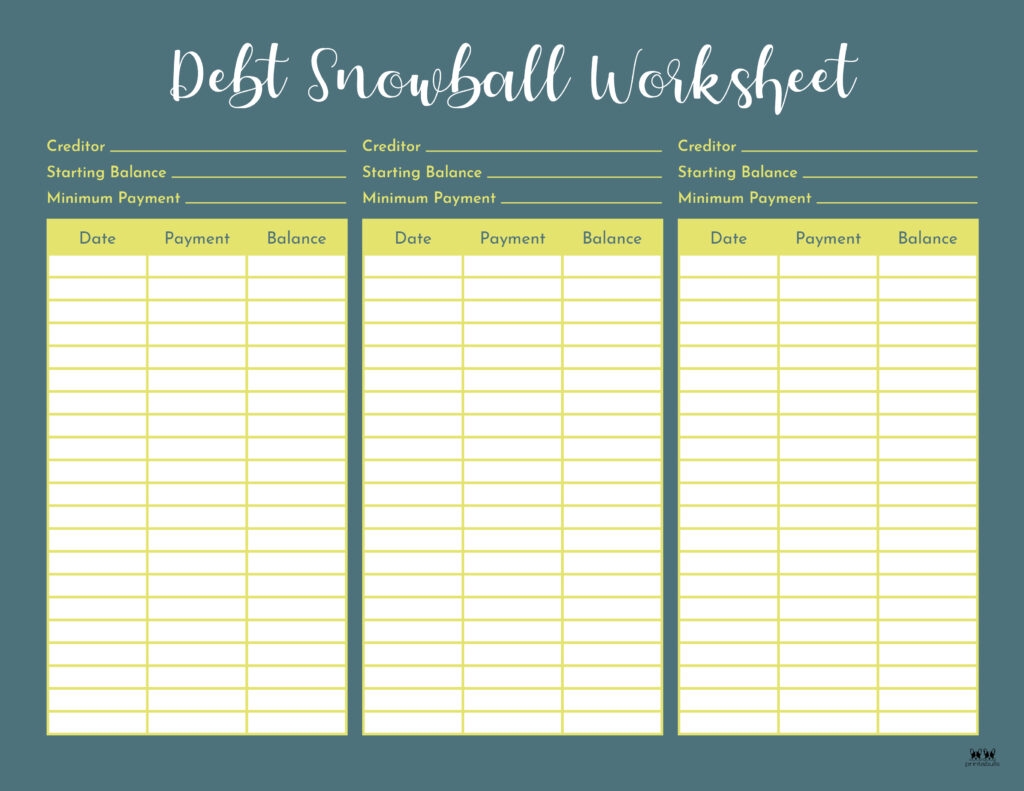 Debt Trackers amp Debt Snowball Worksheets 35 Pages Printabulls