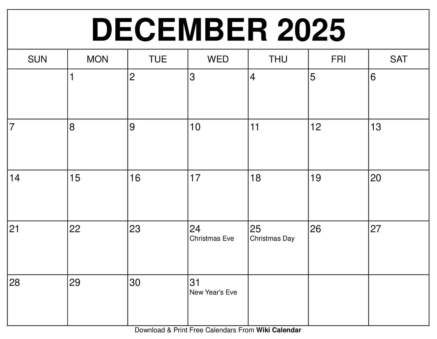 December 2025 Calendar Printable Templates amp More