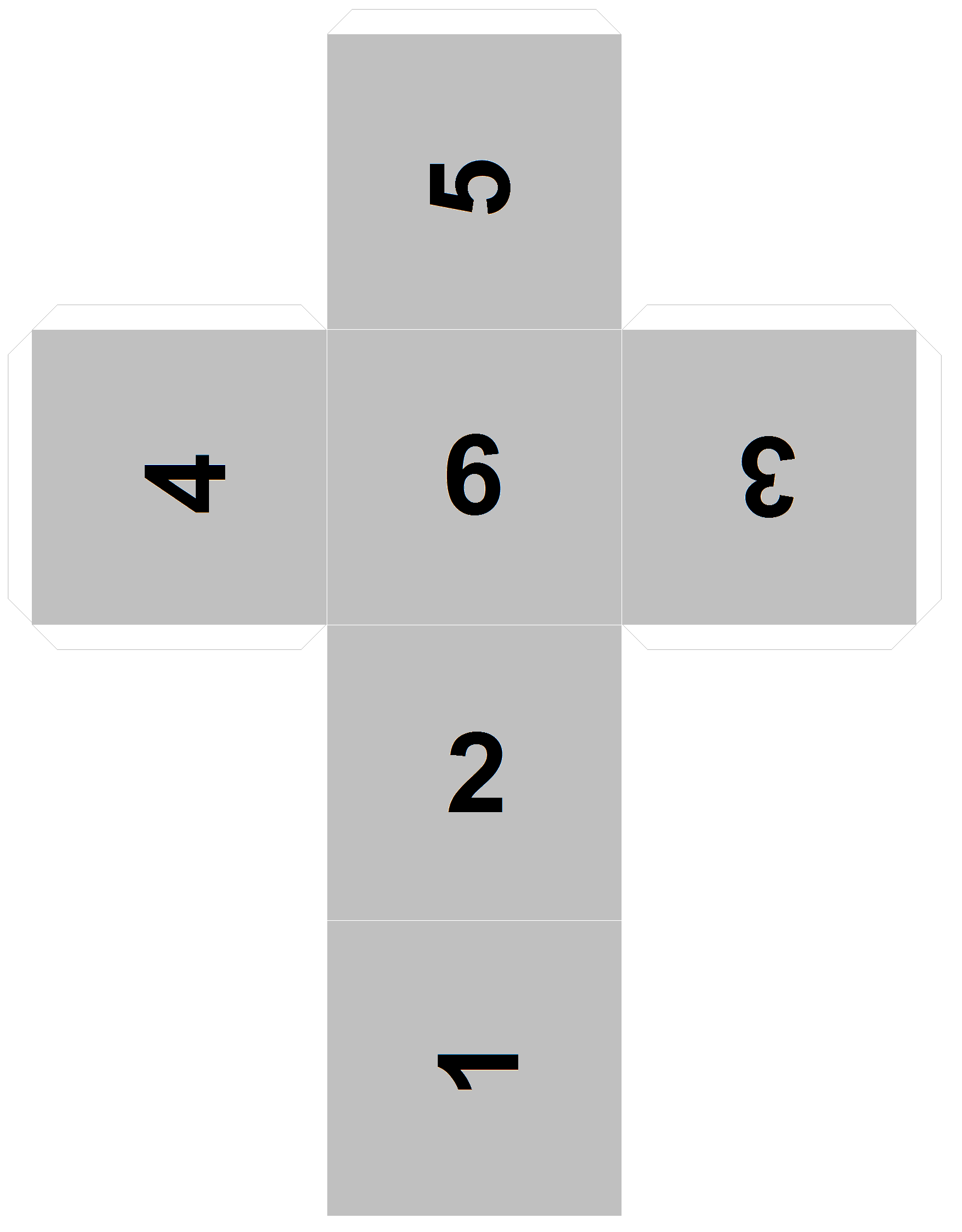 Printable Six Sided Blank Dice