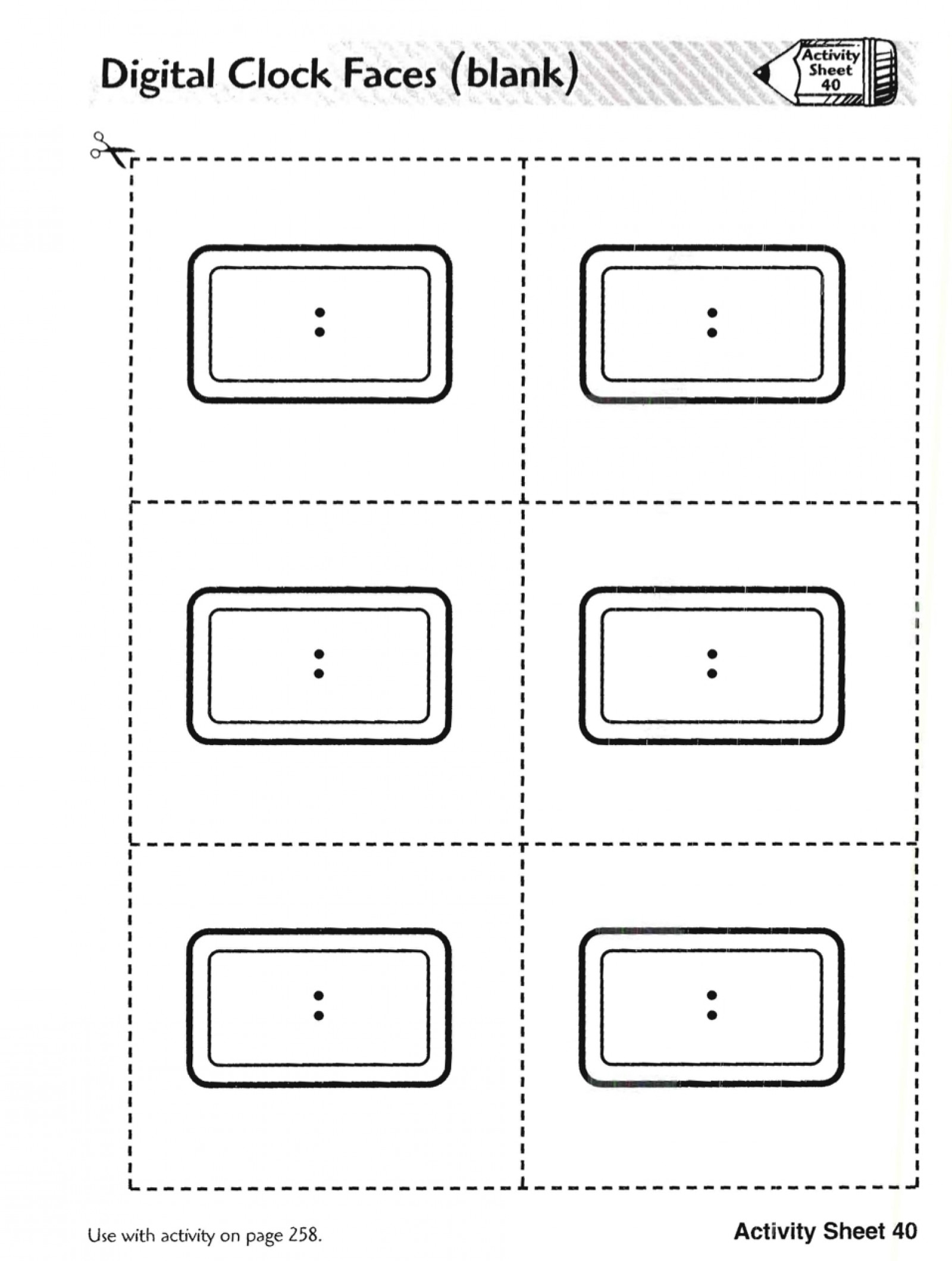Digital Clock Faces Blank LoveToTeach