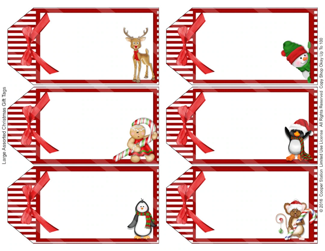 Xmas Gift Blank Tags Printable