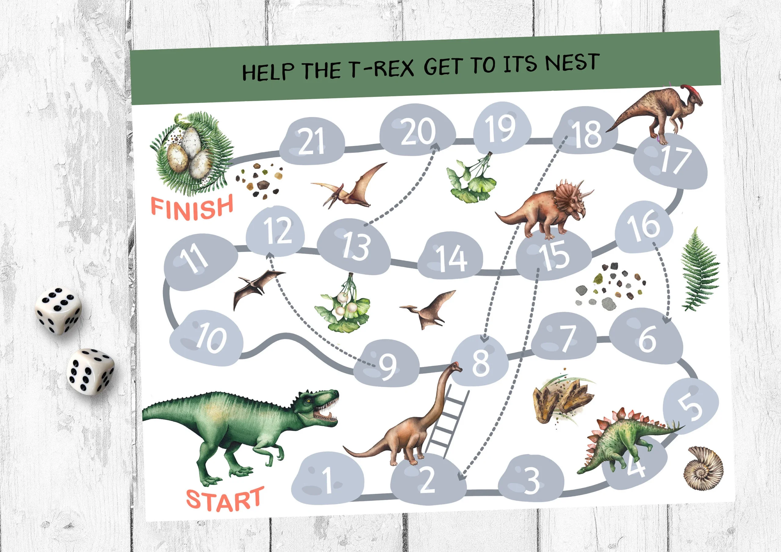 Dinosaur Board Game T rex Party Game instant Download Etsy