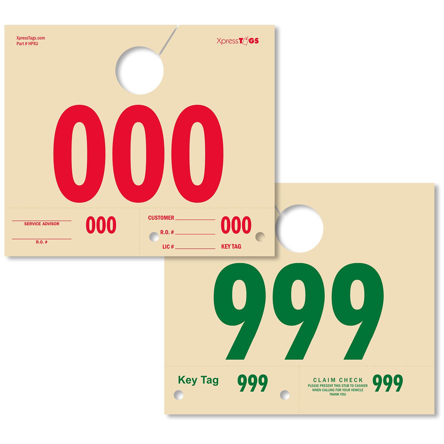 Dispatch Service Repair Key And Hang Tag With Dispatch Numbering 