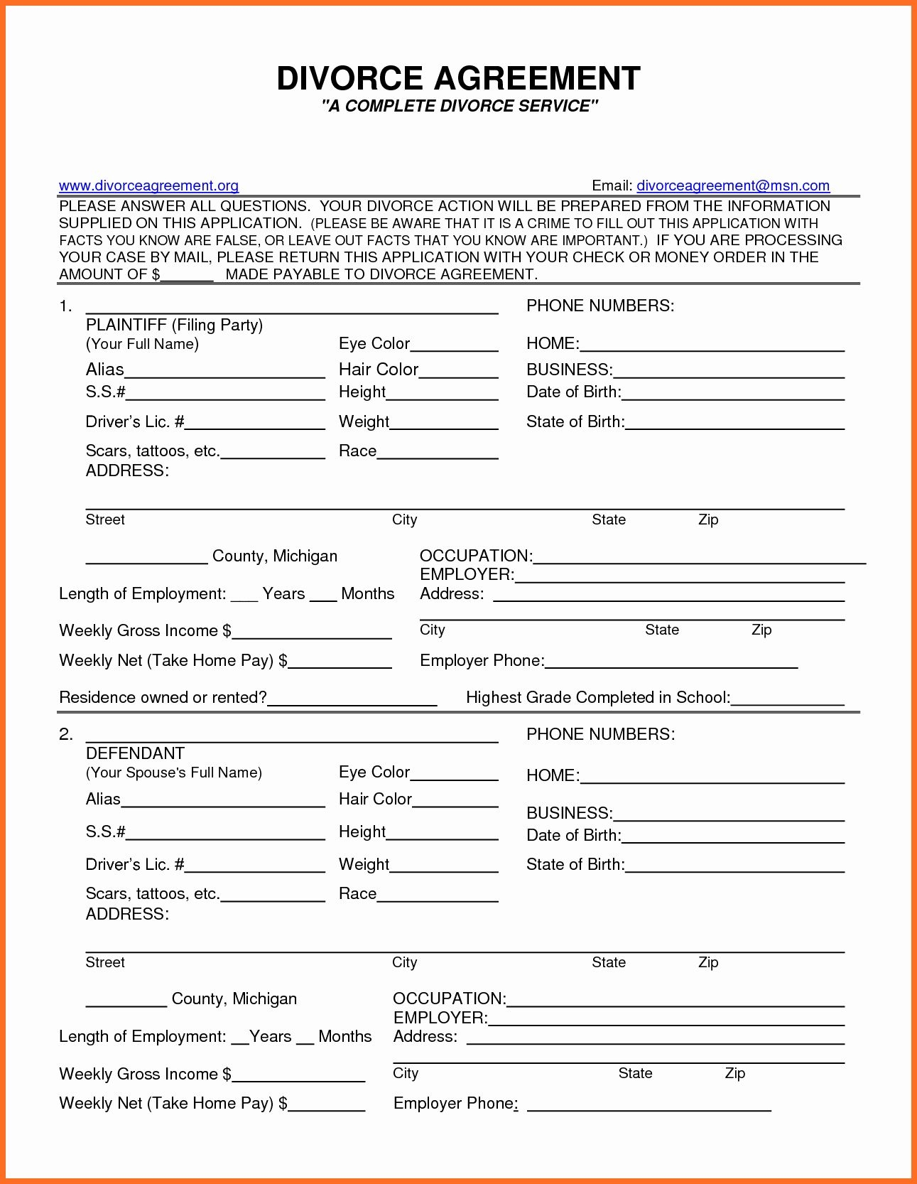 Divorce Certificate Template