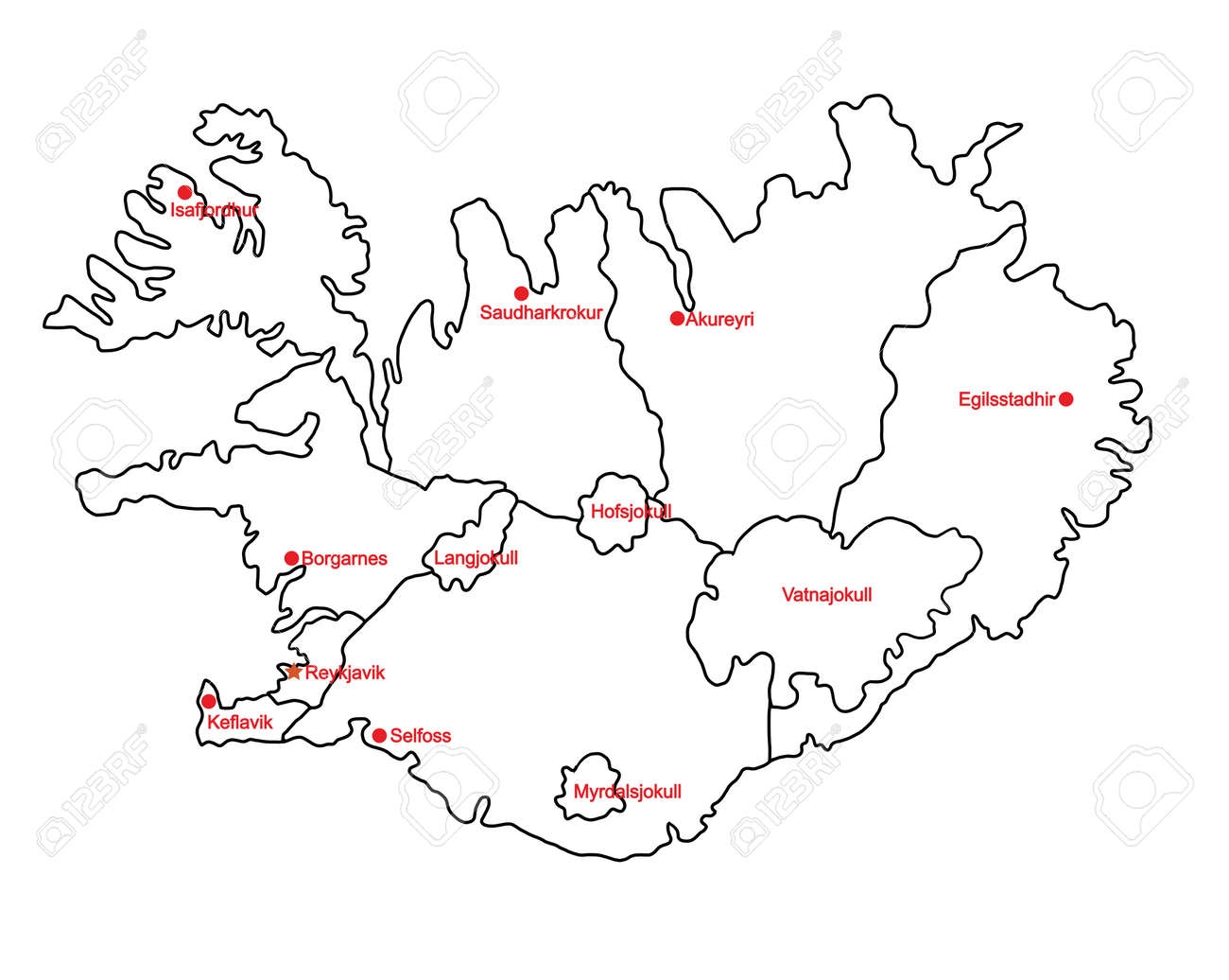 Blank Iceland Map Free Printable