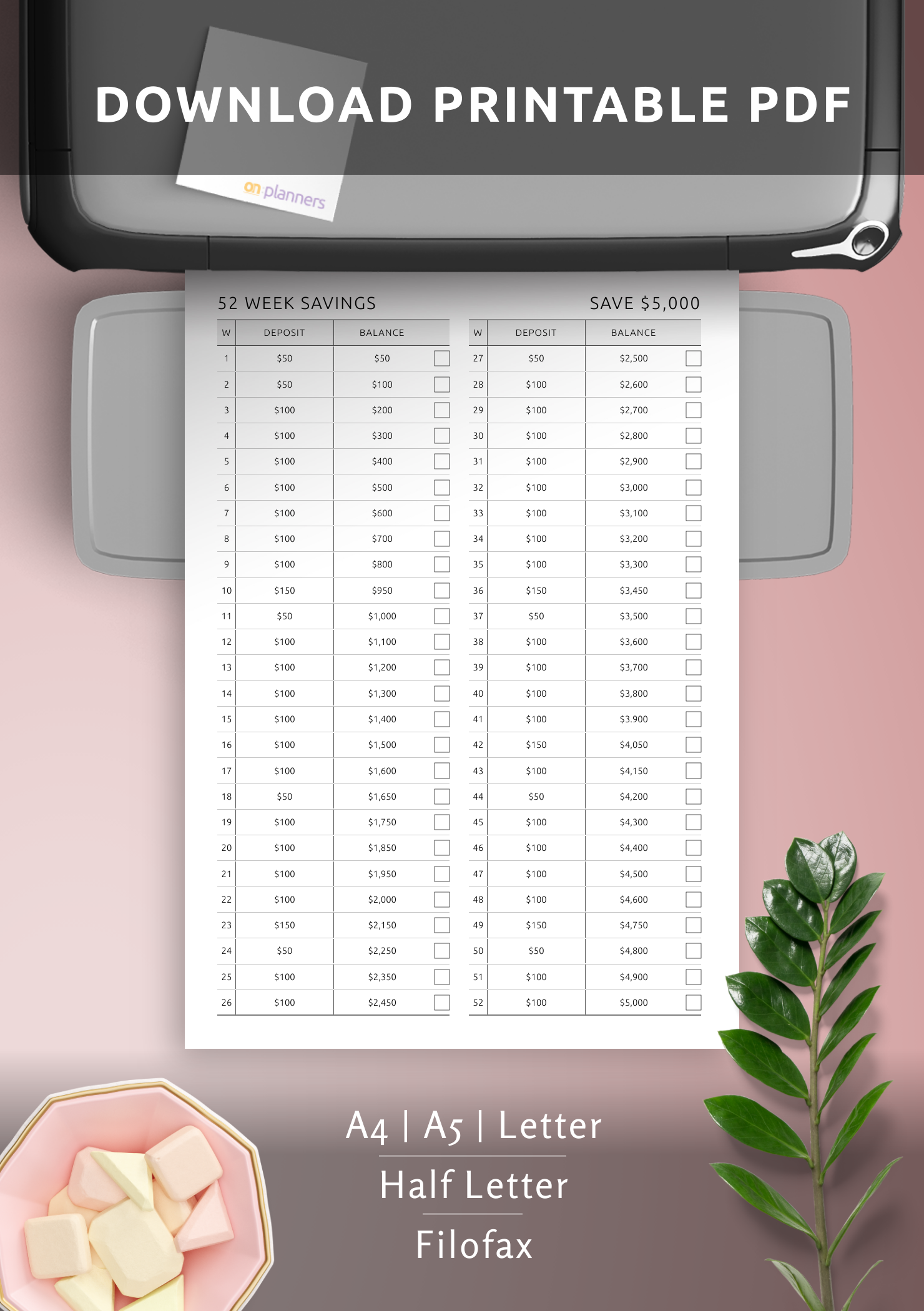 Blank List Of 52 Printable