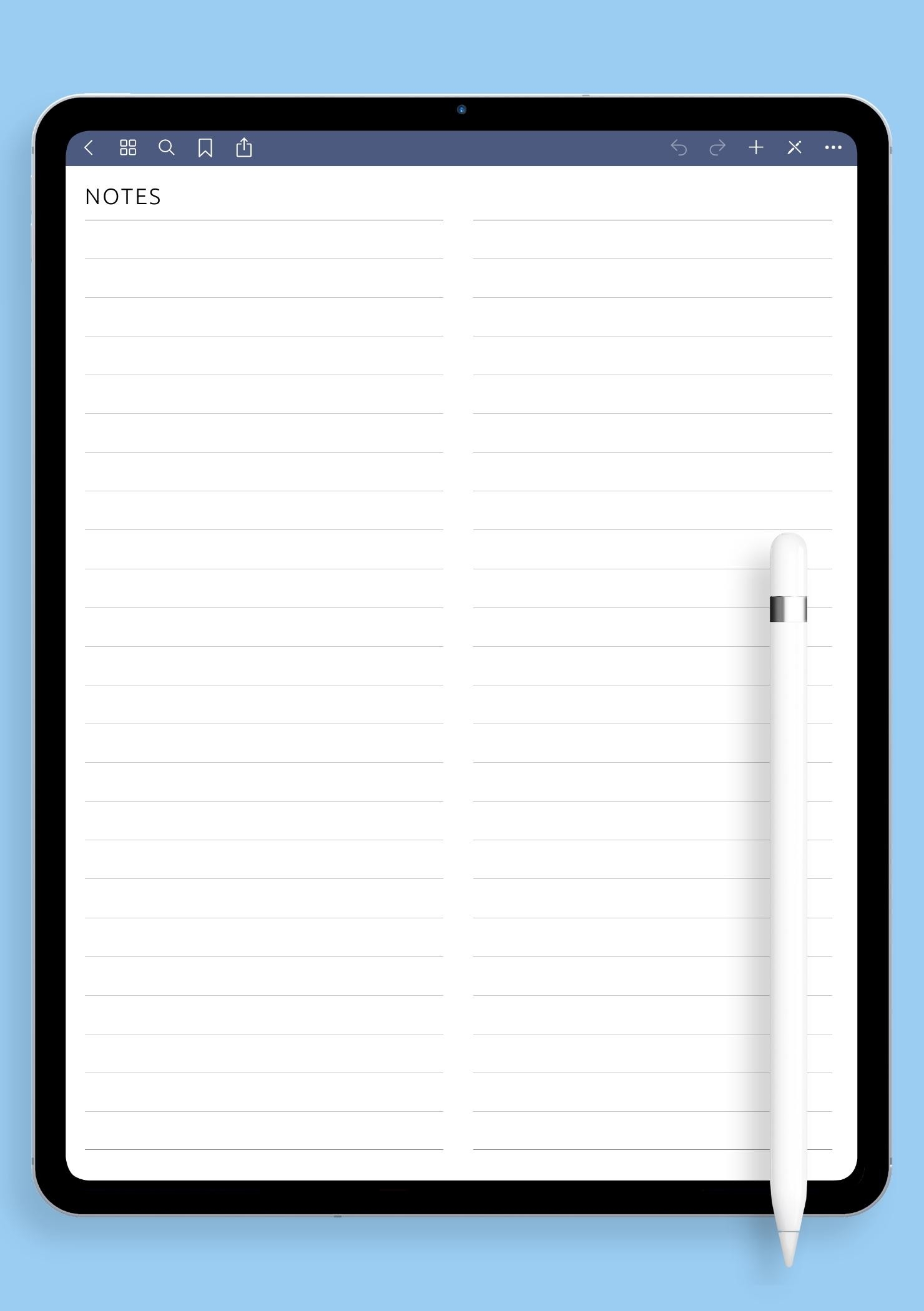 Download Printable Ruled Grid 2 Column PDF