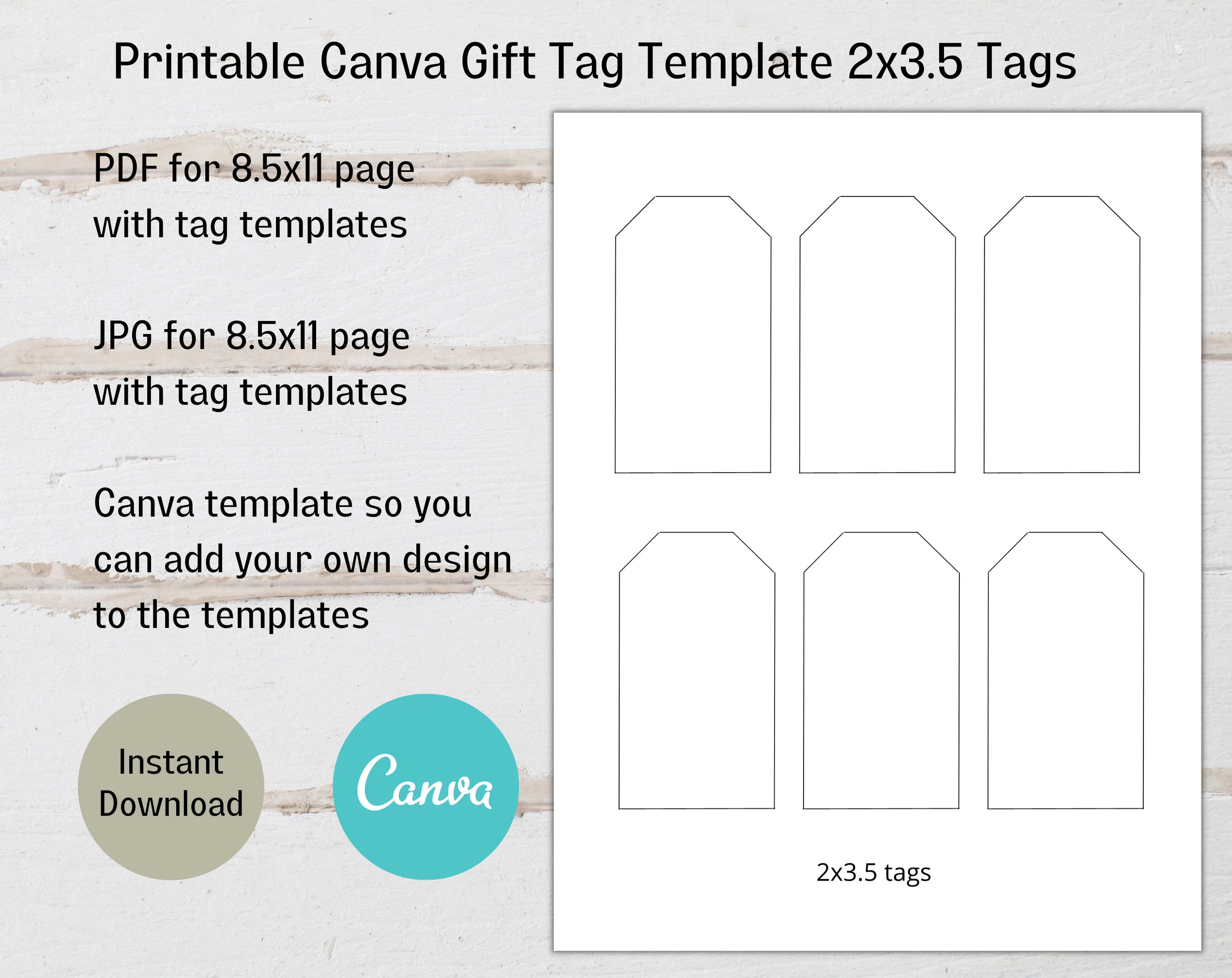 Printable Blank Tag
