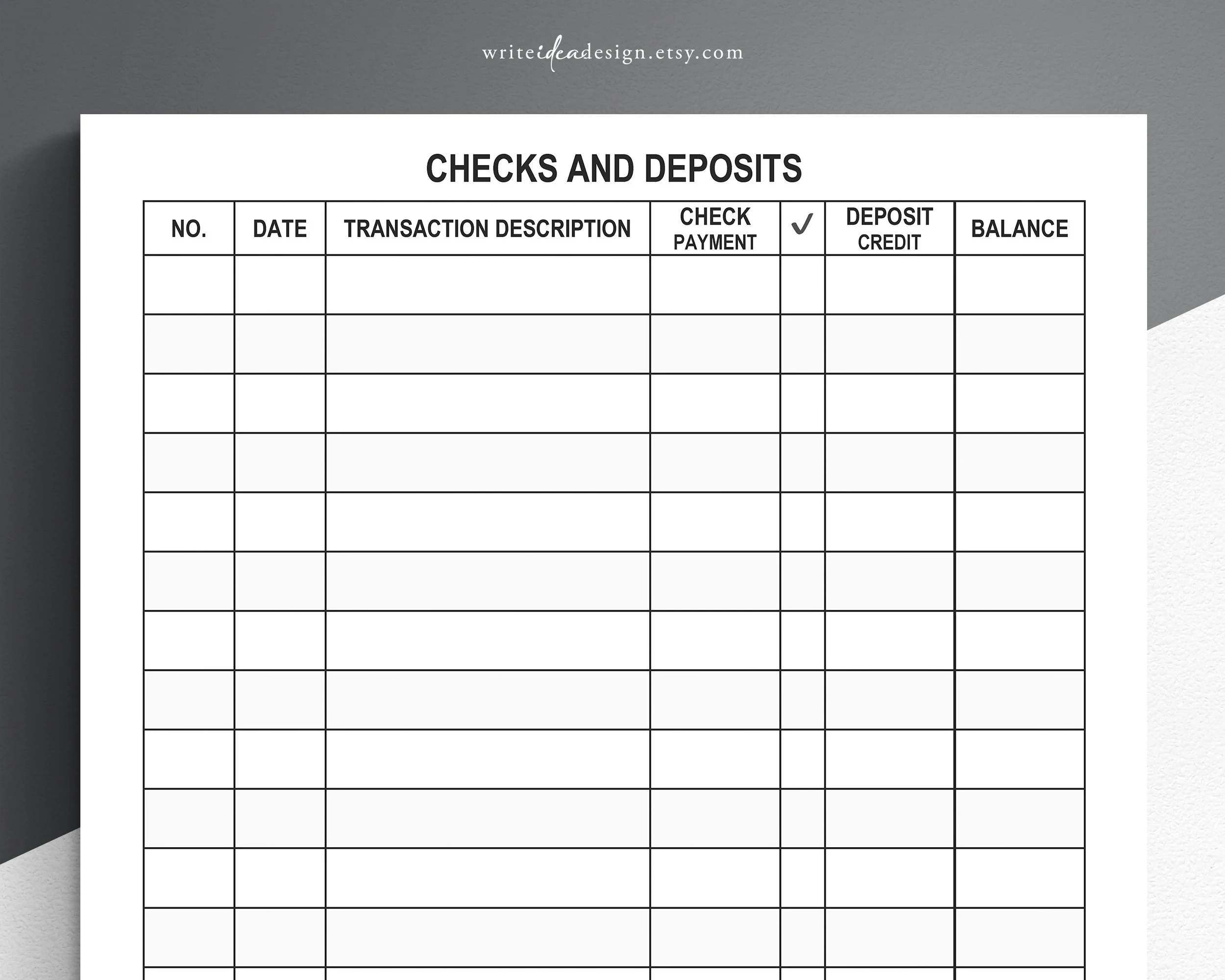 Pdf Printable Blank Check Register