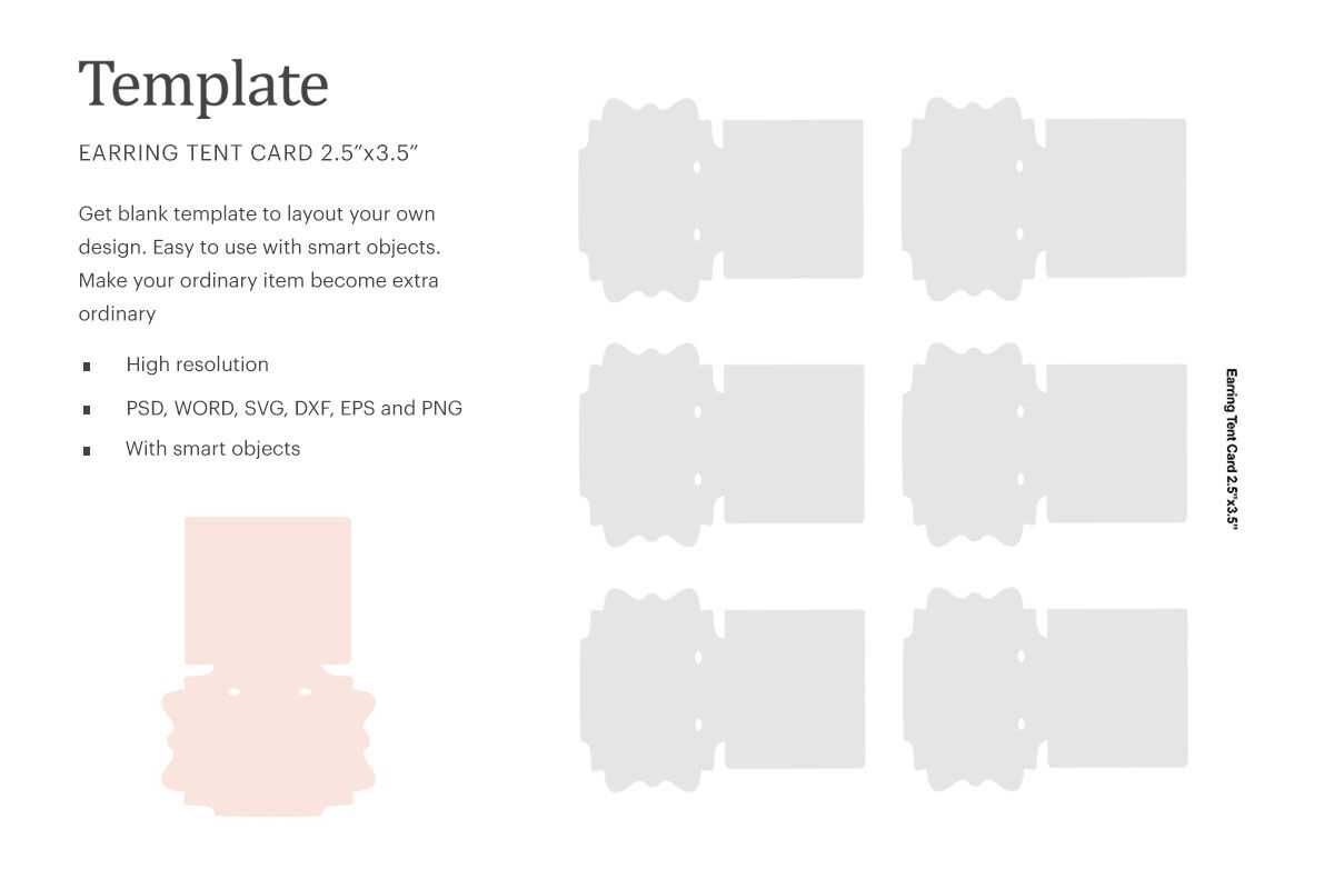 Earrings Tent Card Template Silhouette Studio Cricut 