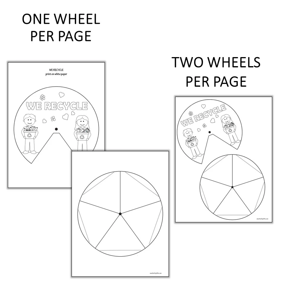 Earth Day Spinner Craft We Recycle Coloring Craft For Kids Non 