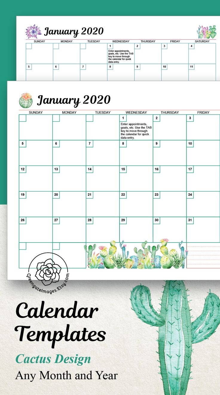 Editable Calendar Templates Blank Calendar Pages Watercolor 