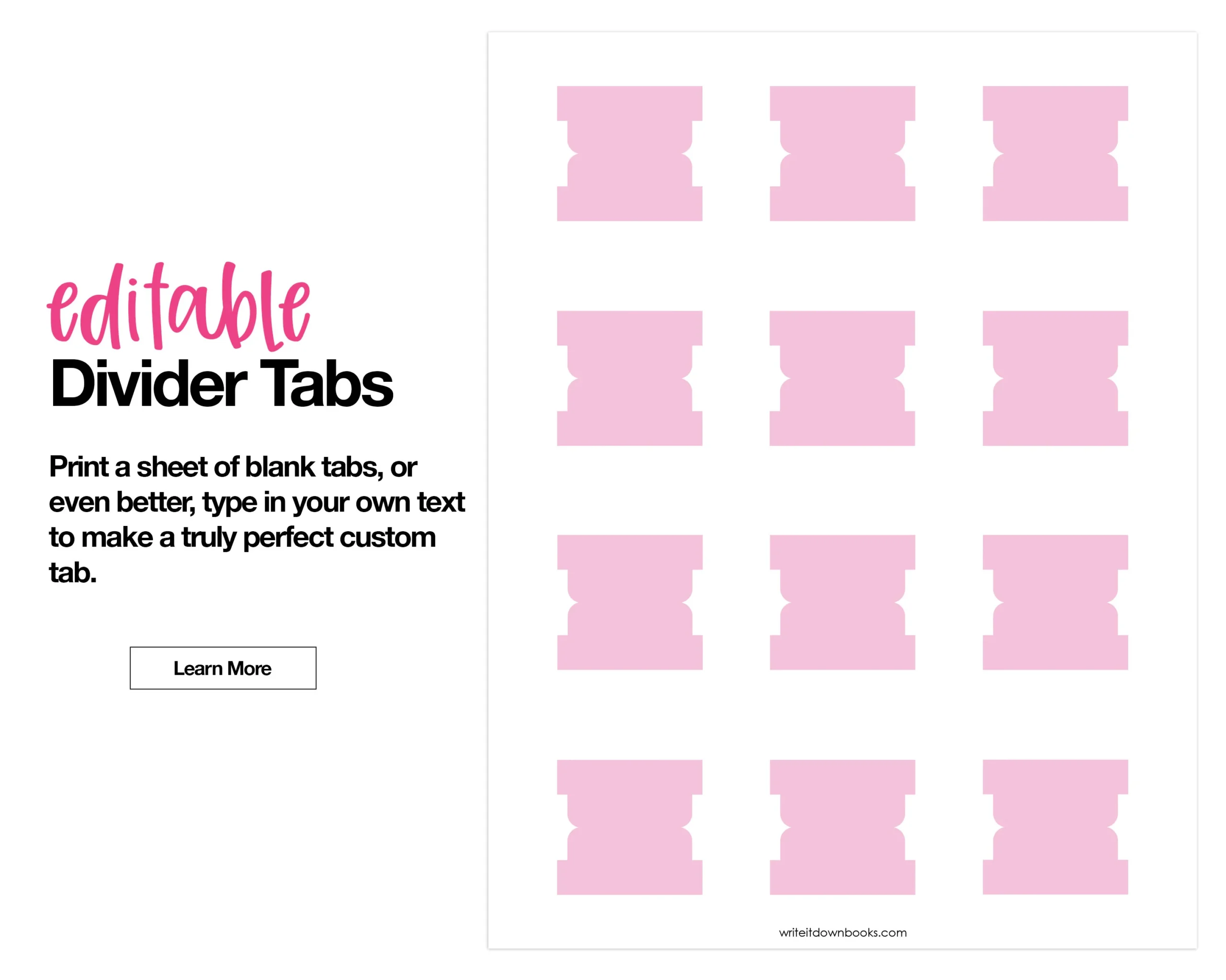 Blank Printable Tabs