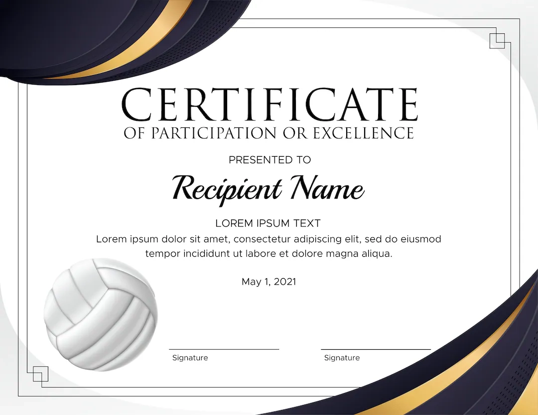 Editable Volleyball Award Certificates Customizable Volleyball Certificate Templates Sports Award Certificates Etsy Finland