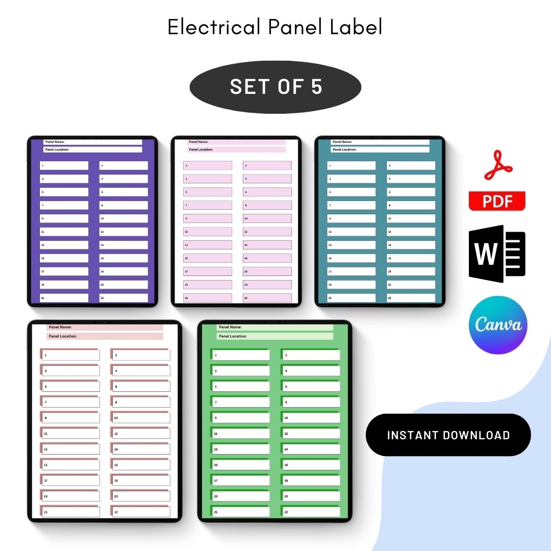 Printable Blank Breaker Box Labels