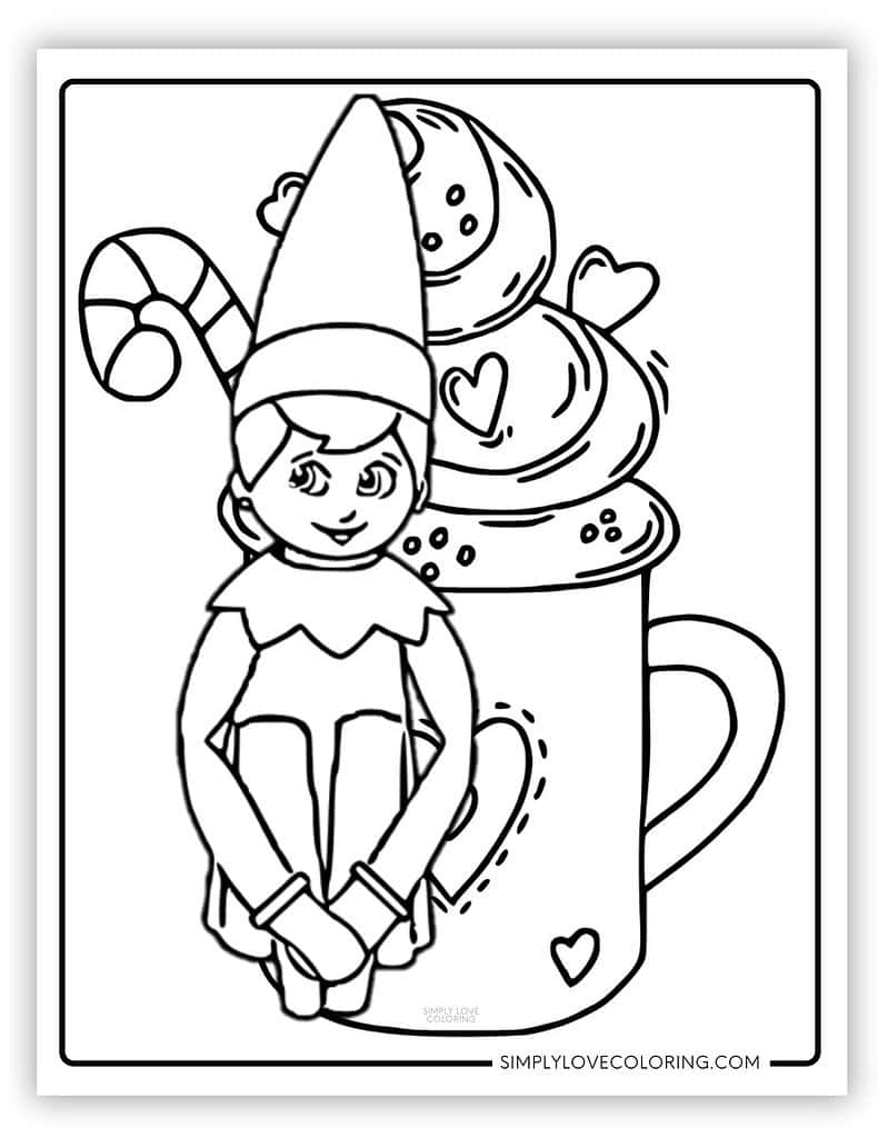 Elf On The Shelf Coloring Pages Free PDF Printables Simply 